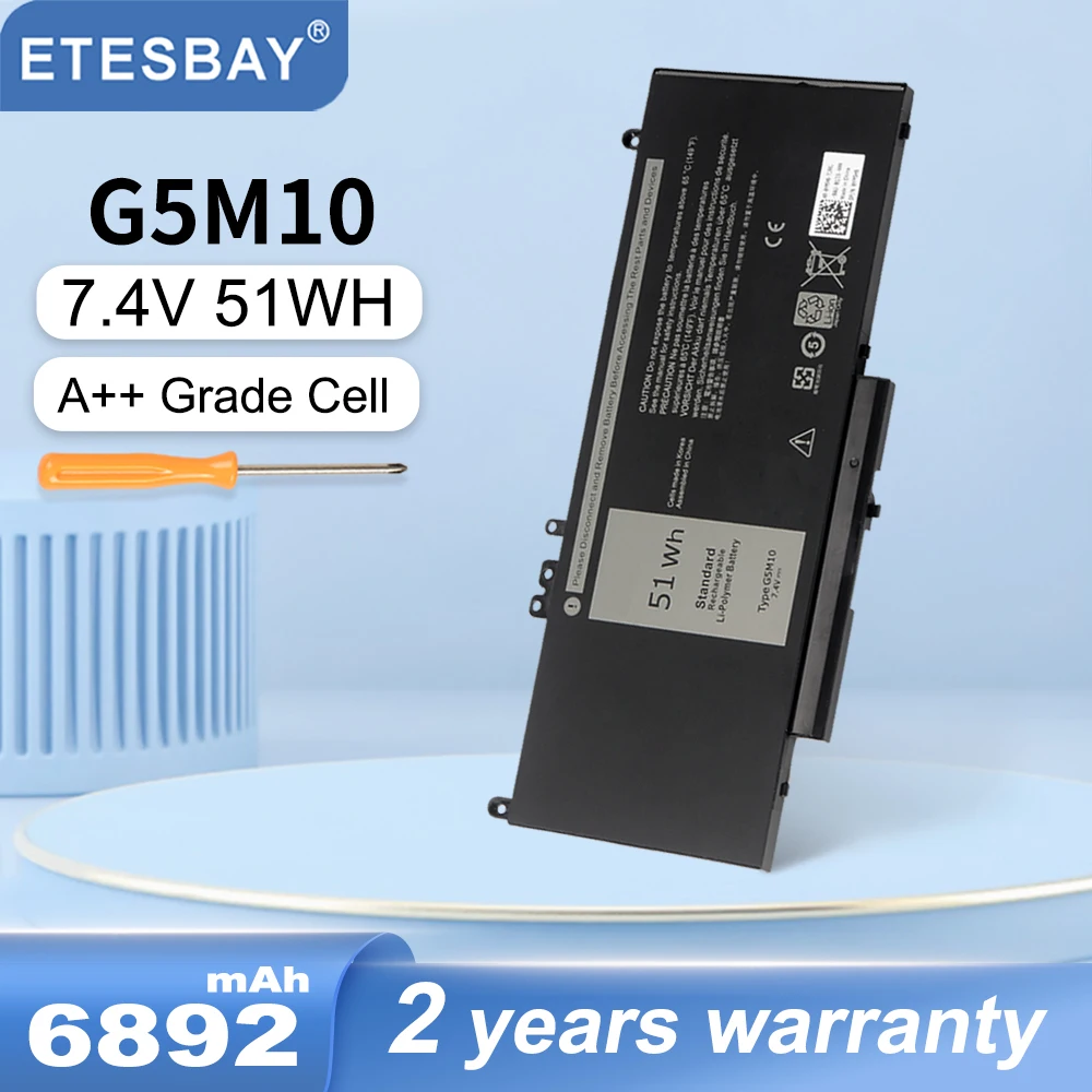 ETESBAY G5M10/51WH RYXXH/38WH R0TMP/62WH بطارية الكمبيوتر المحمول لديل Latitude E5250 E5450 E5550 8V5GX R9XM9 WYJC2 1KY05