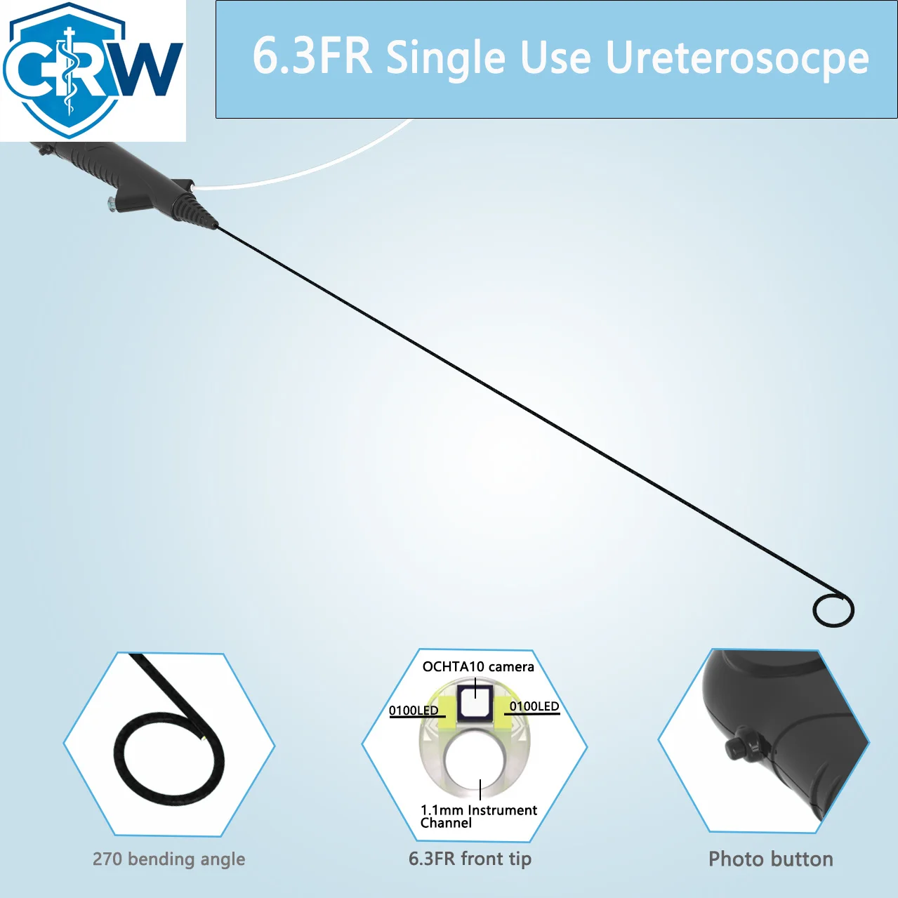 CRW New Durable Feature Disposable Ureteroscope   Wholesale Medical Veterinary