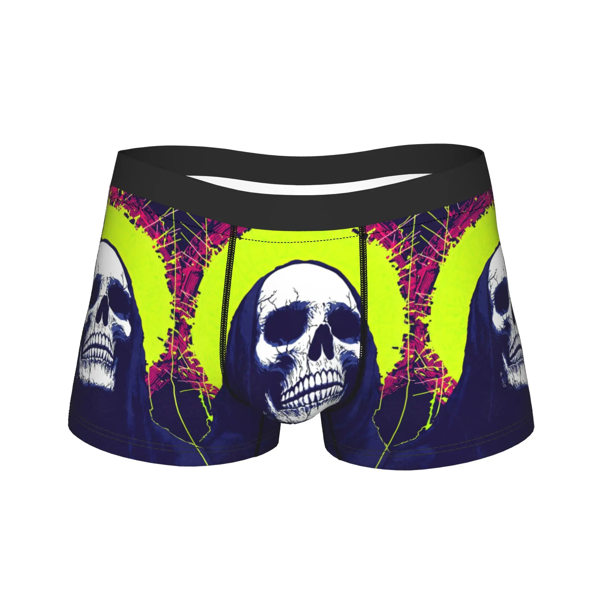 Dark Skeleton Underwear  Pattern Trunk High Quality Men Panties Comfortable Boxer Brief Gift Idea