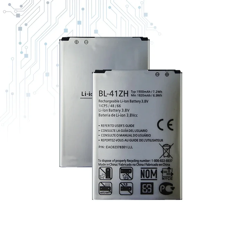 بطارية الهاتف BL-41ZH 1900mAh ل LG ليون H340 H345 MS345 H343 Risio C40 L50 D213N تحية 2 LS665 ليون H324