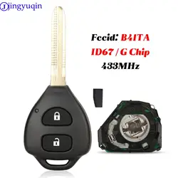 jingyuqin 2 Buttons Remote Car Key Control For Toyota prius 2 hilux etios vios yaris corolla  FCCID：B41TA ID67/G Chip 433 Mhz