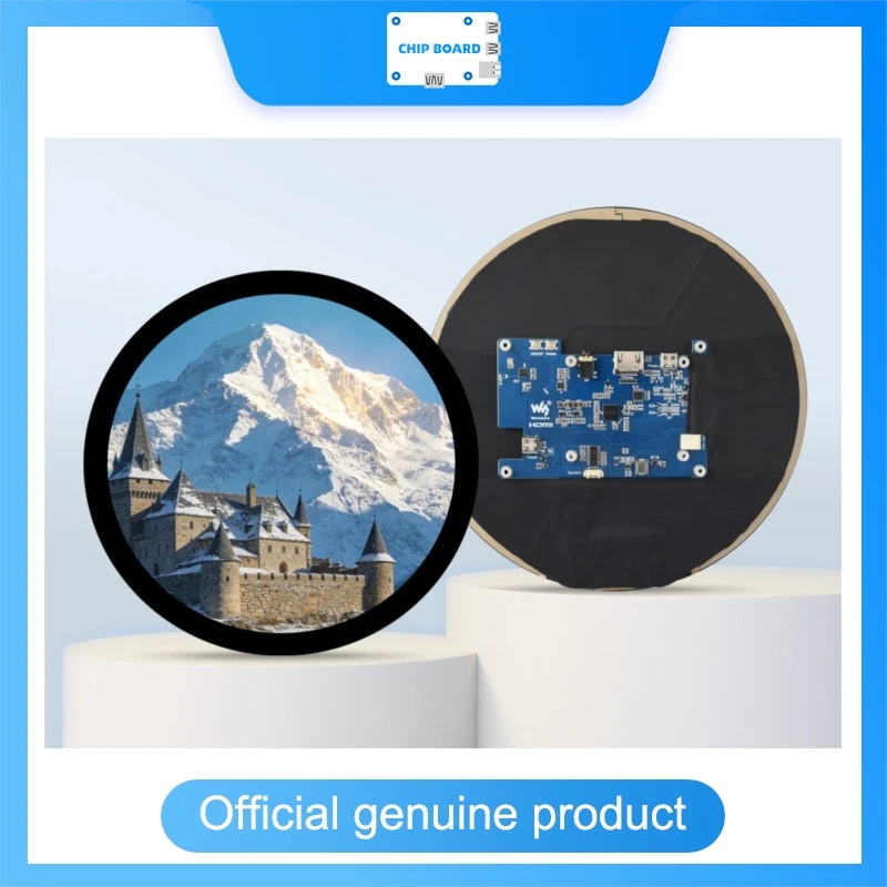 

7-дюймовый круглый сенсорный IPS-дисплей Waveshare с HDMI, разрешение 1080×1080, 10-точечный емкостный сенсор, оптически склеенное стекло