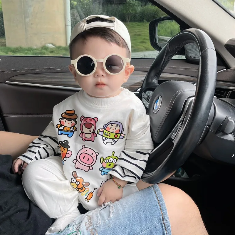 0-2 Jahre alt lose Trend Jungen und Mädchen Baby Overall Disney Spielzeug Geschichte Persönlichkeit Hoodie Stil Mode Cartoon Baby kleidung