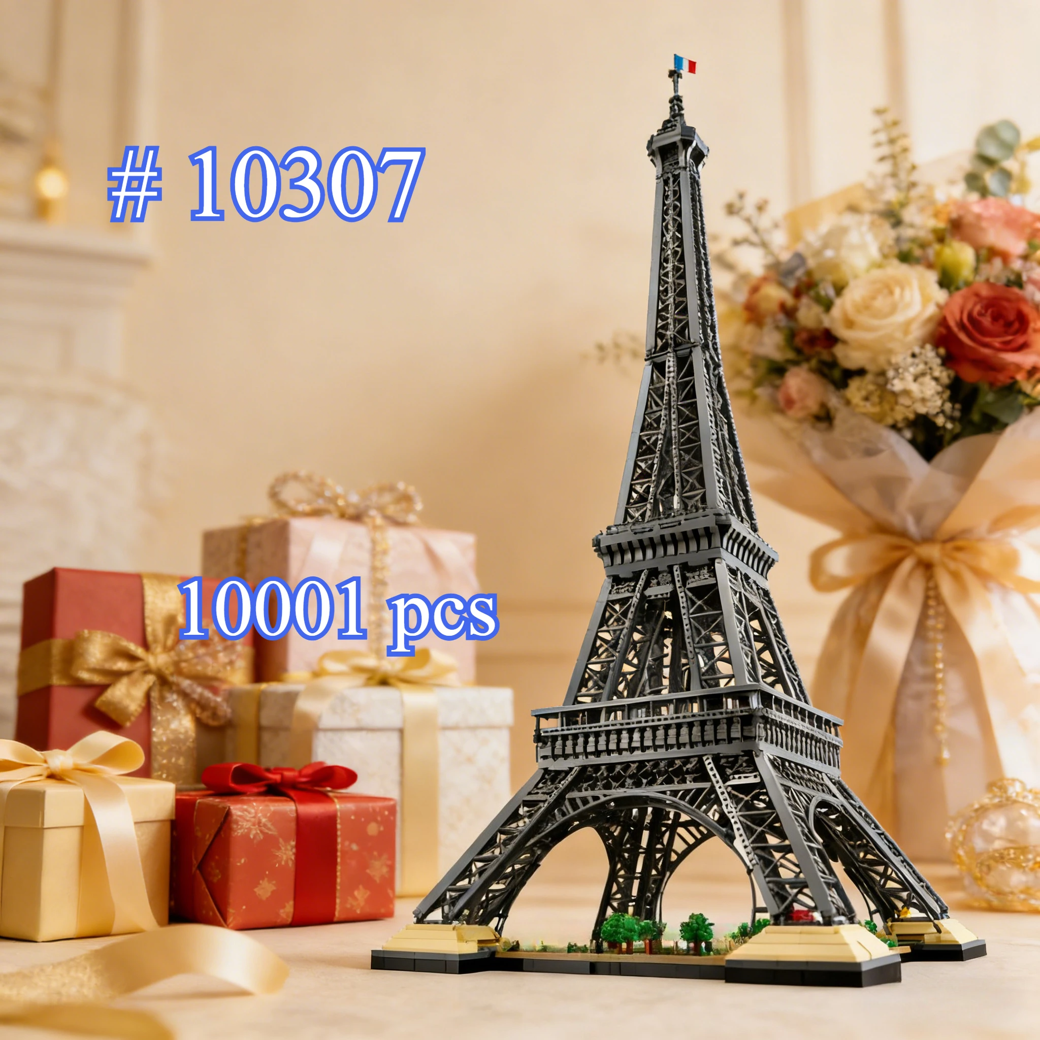 IN STOCK 10001pcs ICONS 10307 Eiffel Tower Paris World Famous Architecture Christmas Gift，Not Compatible with Legoed,10001pcs.