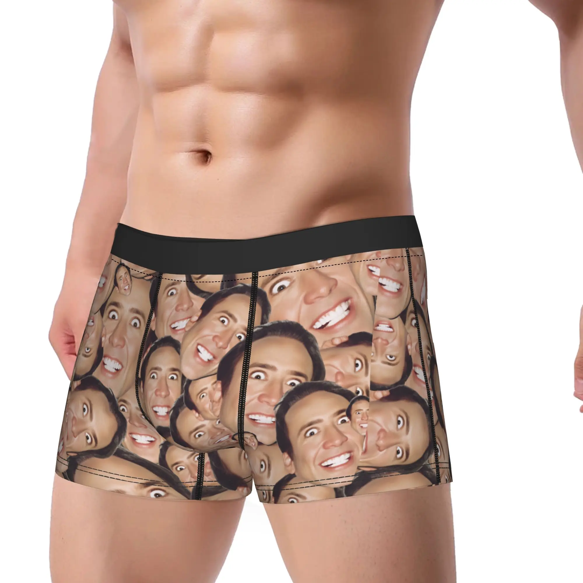 

Nicholas Cage Face Underwear Man Underpants Printed Breathable Boxer Shorts Hot Sale Boxer Brief Large Size