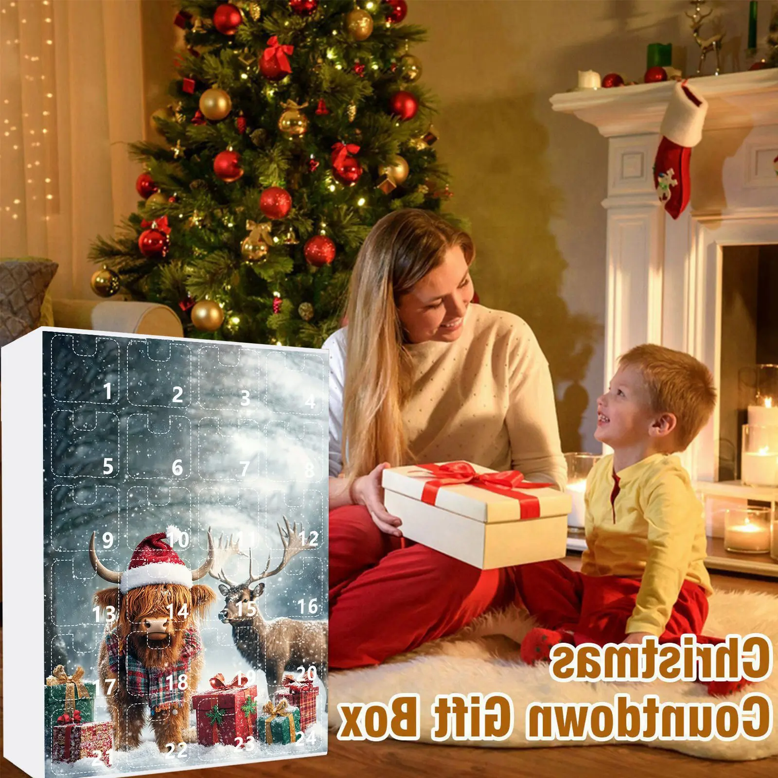 

Подарочная коробка с рождественским адвент-календарем, 1/24 шт., причудливые сюрпризы, идеальный праздничный подарок для детей