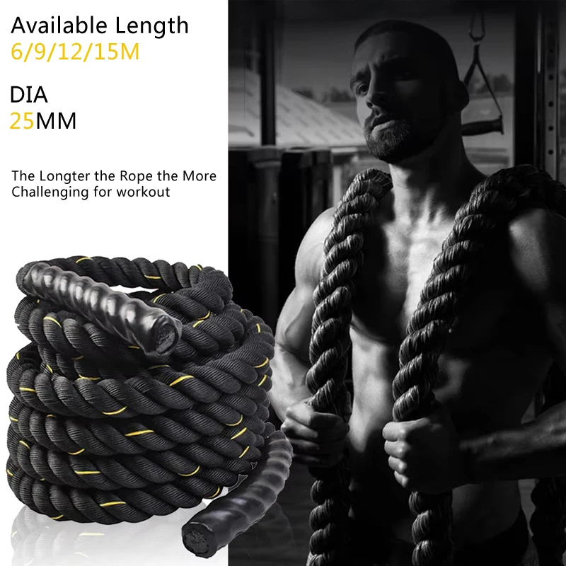 Battle Rope - Heavy Duty Fitness Rope for CrossFit, Gym & Home Strength Training