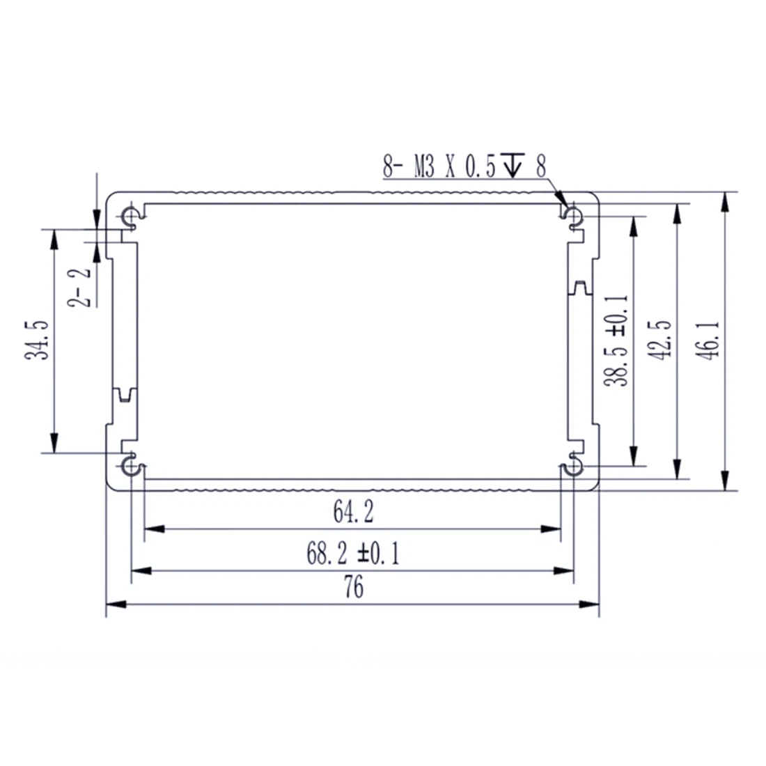 1PC 76*46mm Aluminum Enclosure PCB Electrical Project Box Juntion Case Splitted Type Black NEW Customized