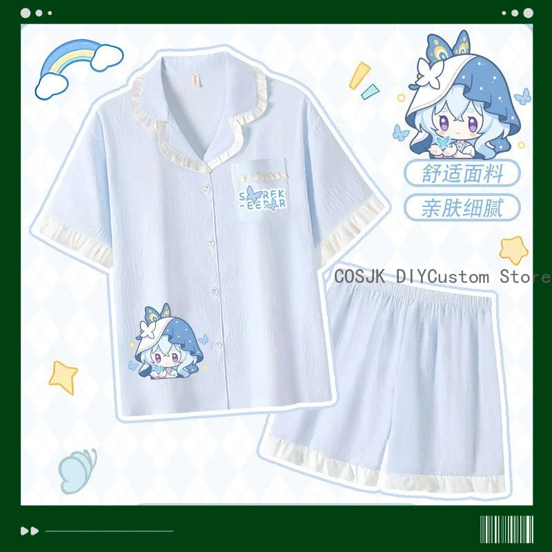 Juego Wuthering Waves Phrolova Aemeath The Shorekeeper, pijamas de manga corta de verano para hombre y mujer, conjunto de ropa de dormir para el hogar