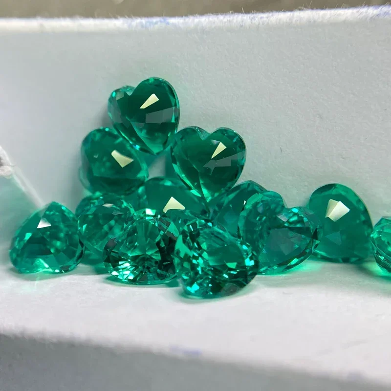 

Lab Grown Colombia Emerald Charms Gemstone for DIY Necklace Ring Pendant Earrings Materials Jewelry Making with Certificate
