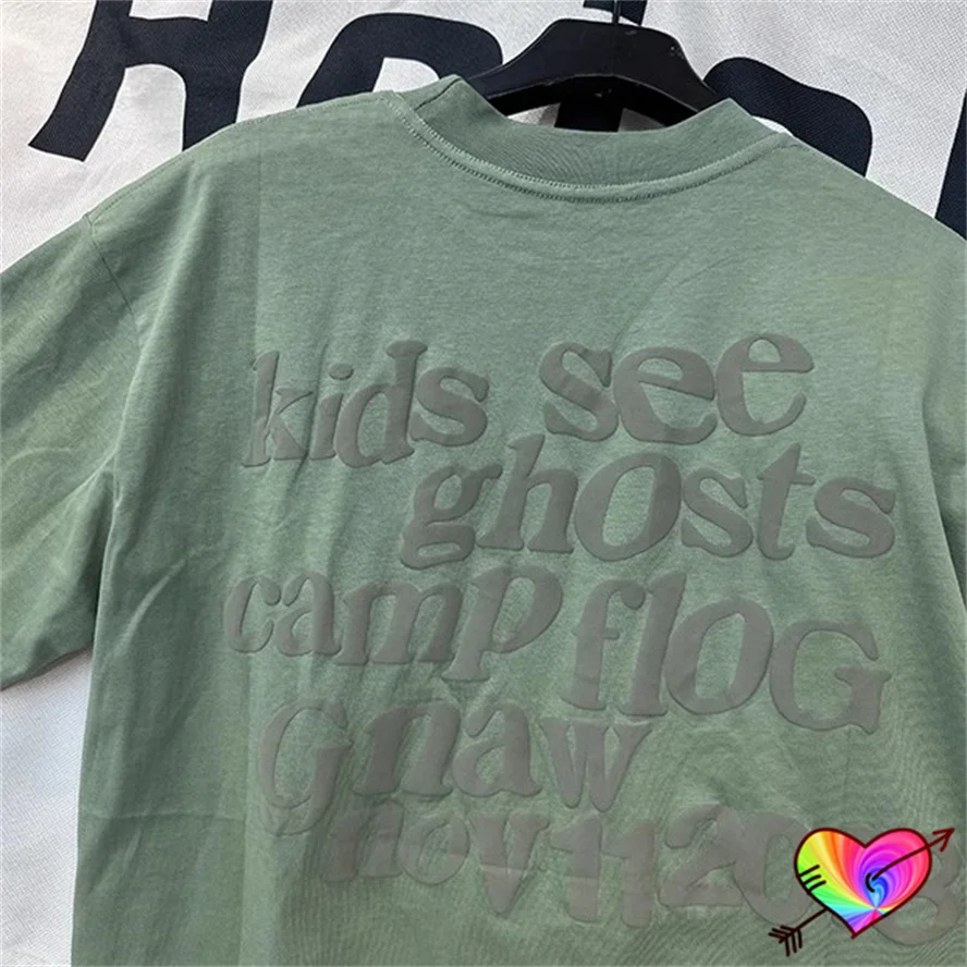 2024 Pink Heart Logo Lucky Me I See Ghosts Tee Men Women Green Kids See Ghosts T-shirt Kanye West Tops Hip Hop Ye Short Sleeve