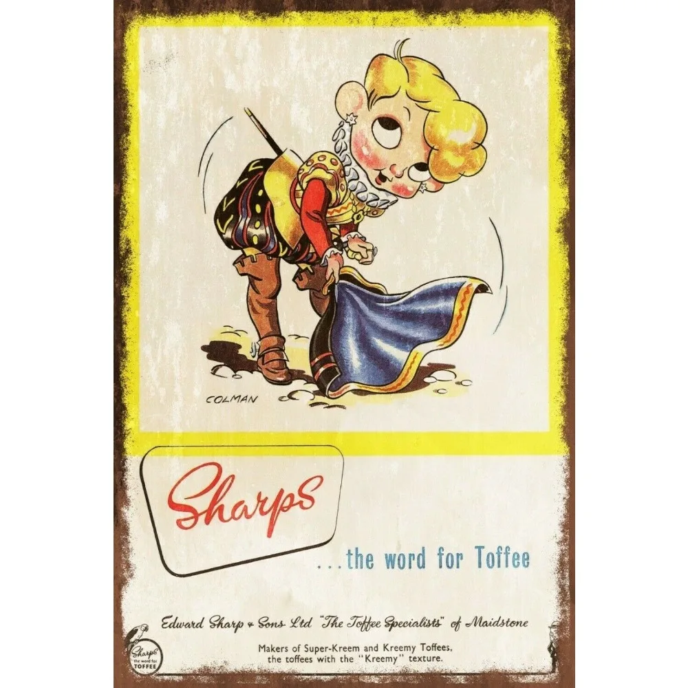 

Sharps Toffee Aged Look Advert Металлический знак в винтажном стиле, кафе-бар pub mancave