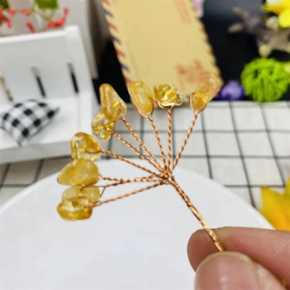 1/10PCs Natural Crystal Gravel Tree Hand Woven Copper Wire DIY Creative jewelry Accessories Home Decoration