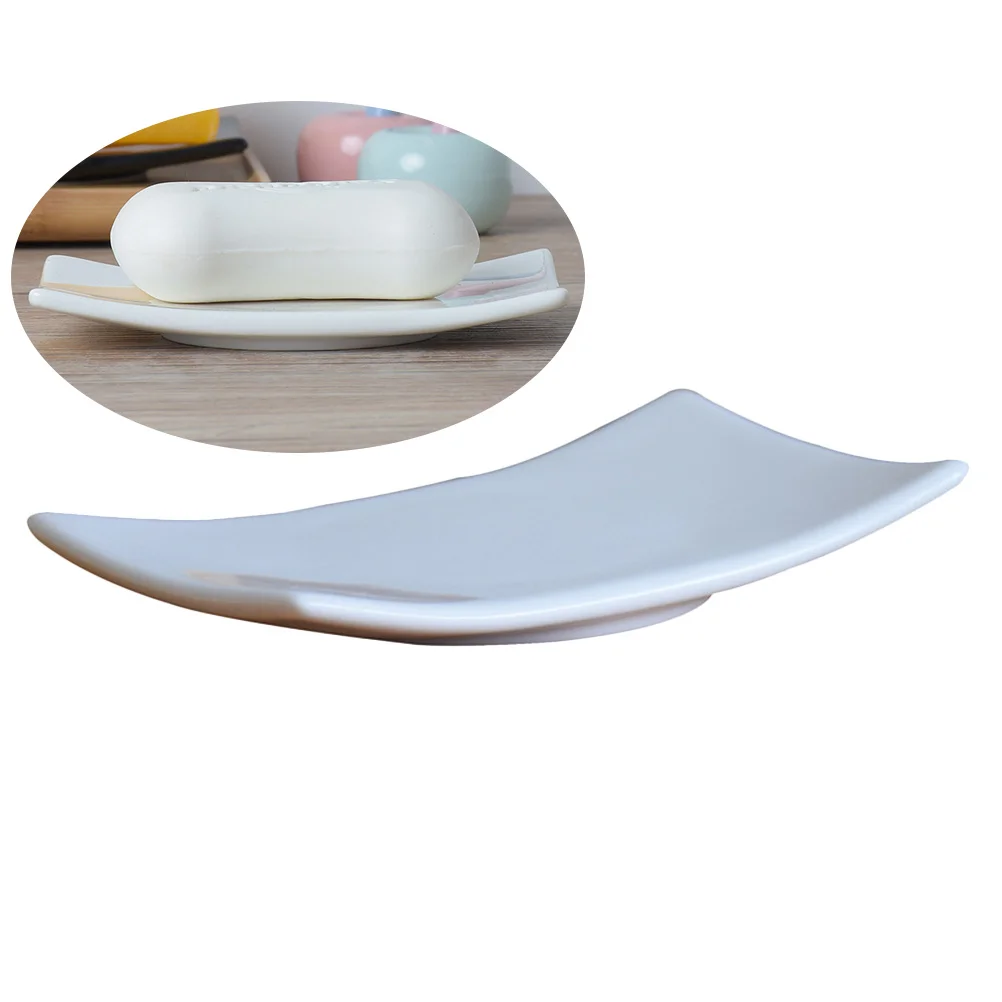 صندوق صابون سيراميك بسعة كبيرة، تصميم حديث، حاوية صابون لديكور الحمام مع قاعدة مضادة للانزلاق للاستخدام المنزلي والفندق باللون الأبيض #3