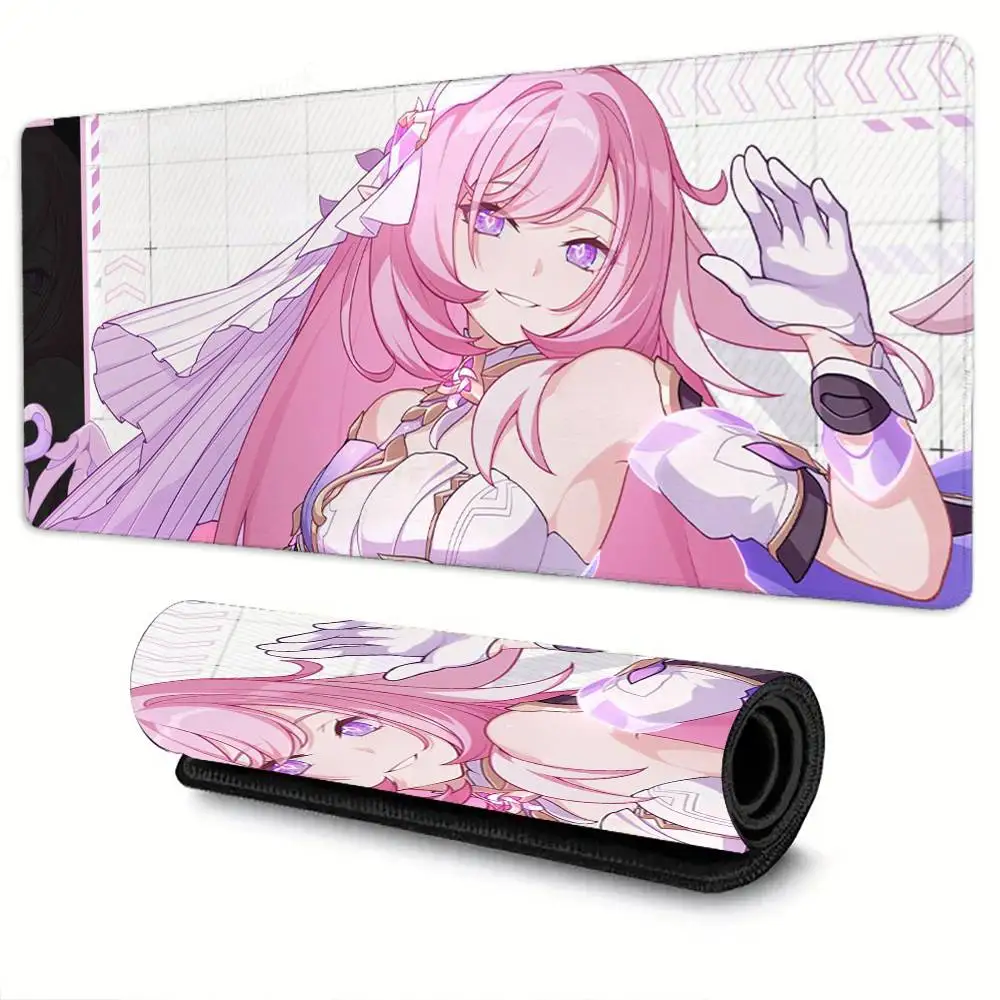 

Коврик для мыши Honkai Impact 3, Elysia, нескользящий, подходит для офисных компьютеров, ноутбуков, килимков для игрового стола для киберспорта, клавиатуры XXL