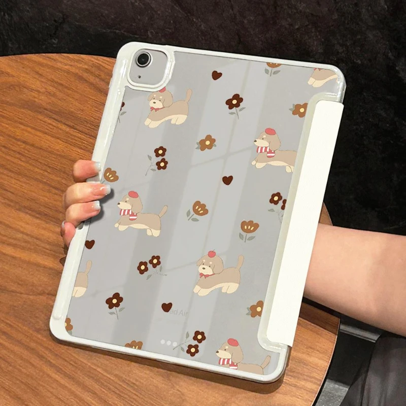 Tablet Case for Ipad Mini 6th Generation 2021 2018 9.7 5/6th Pad Air 5 Air 4 10.9 IPad Pro 11 2022 Cute Puppy Print Cozy Style