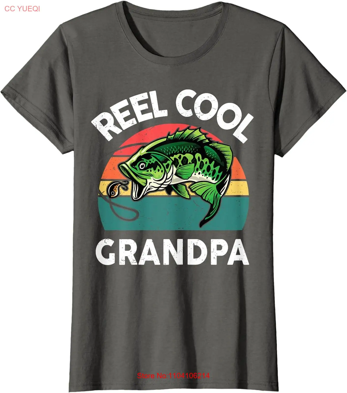 Fathers Day Gift Reel Cool Grandpa Dad Fishing Gift Ladies' Crewneck T-Shirt