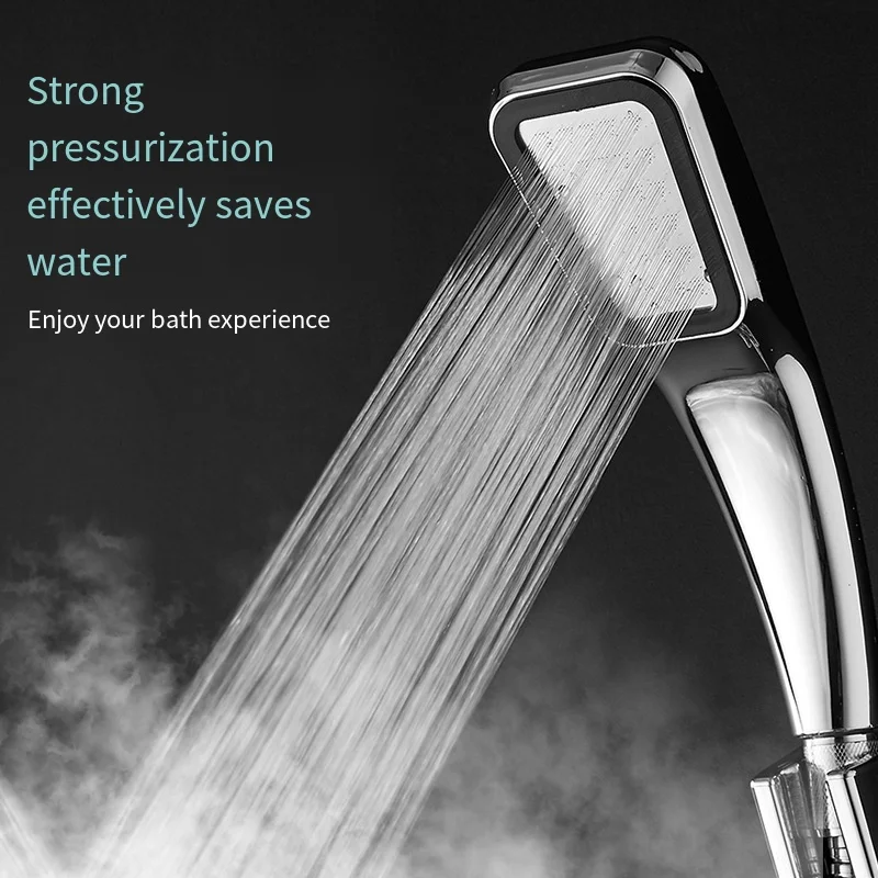

300 Holes Pressurized Showerhead Hand Hold Square Shower Head Water Saving Rainfall Spray Nozzle Bathroom Accessories Chuveiro