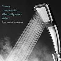 300 Holes Pressurized Showerhead Hand Hold Square Shower Head Water Saving Rainfall Spray Nozzle Bathroom Accessories Chuveiro