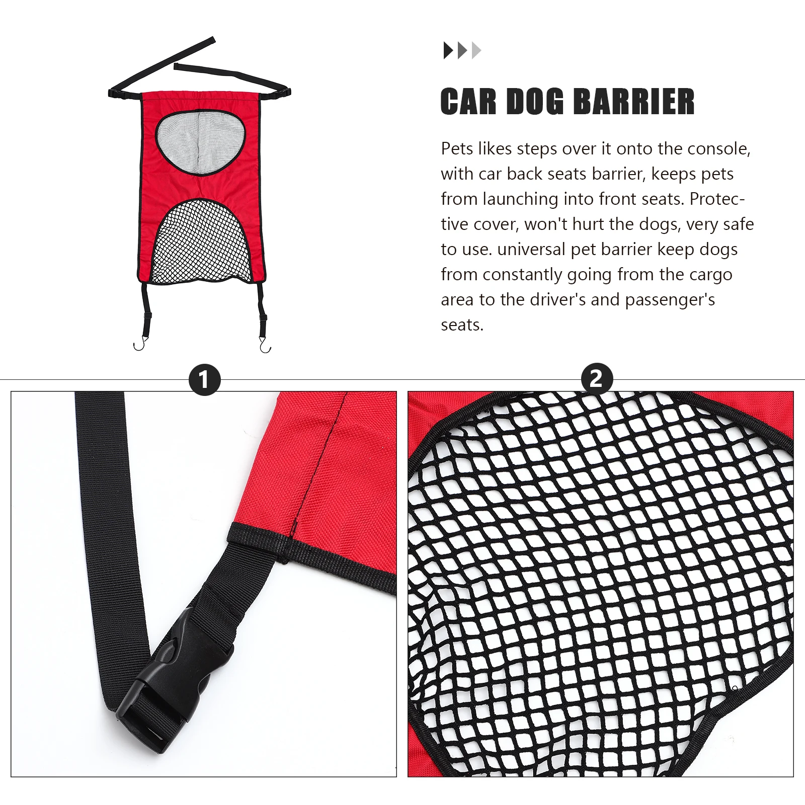 

Nylon Car Pet Barrier Mesh Shield Adjustable Vehicle Back Seat Protector