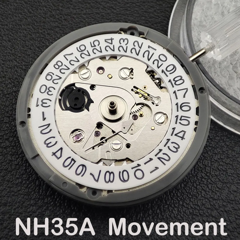 NH35 Movement Japan Original  Mechanical with white Date Window Luxury Automatic Watch Movt Replace Kit High Accuracy