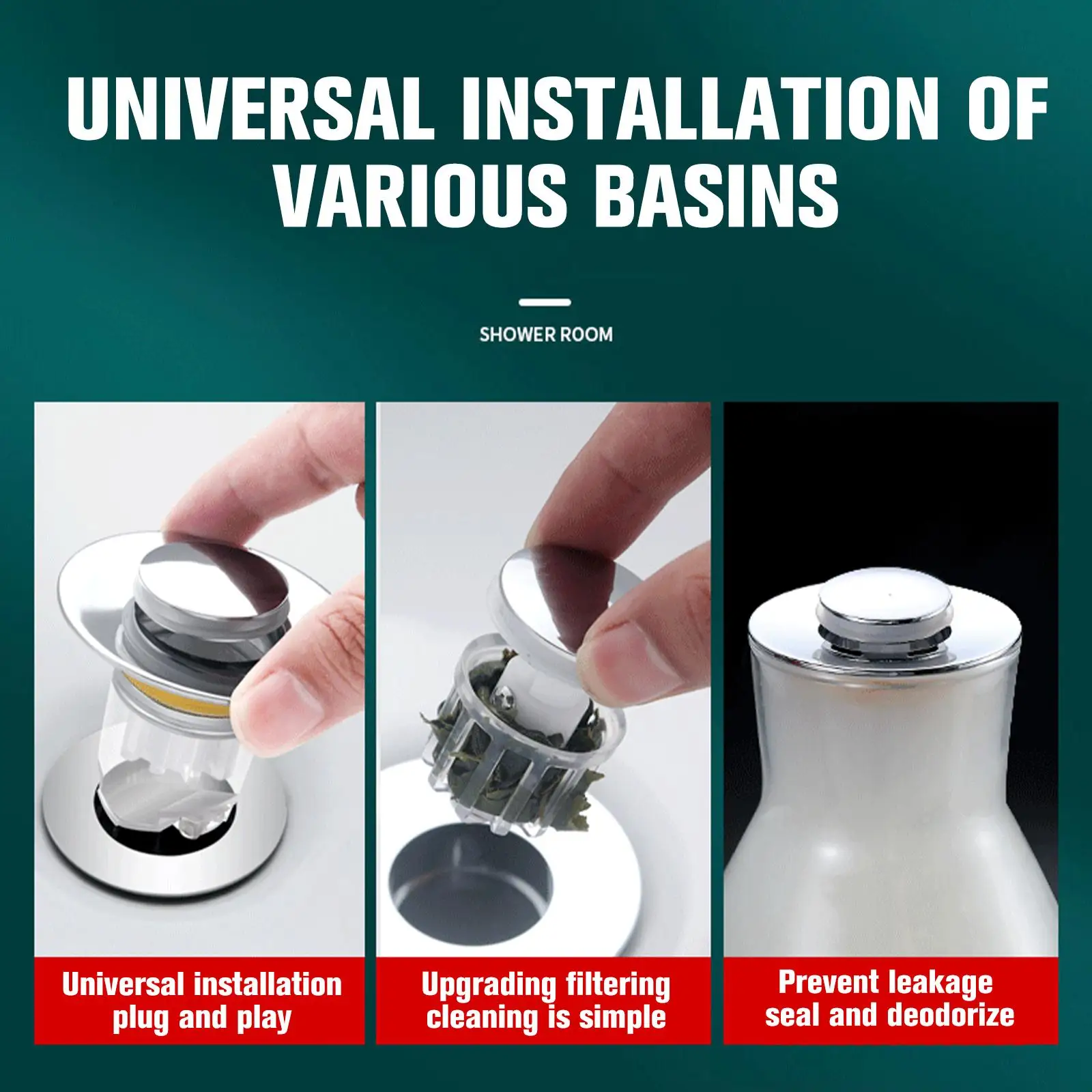 Universal Bathroom Drain Strainer Basin Plug Up Anti-blocking Filter Body Stopper For Sink Anti-odor Insect-proof Z8h0