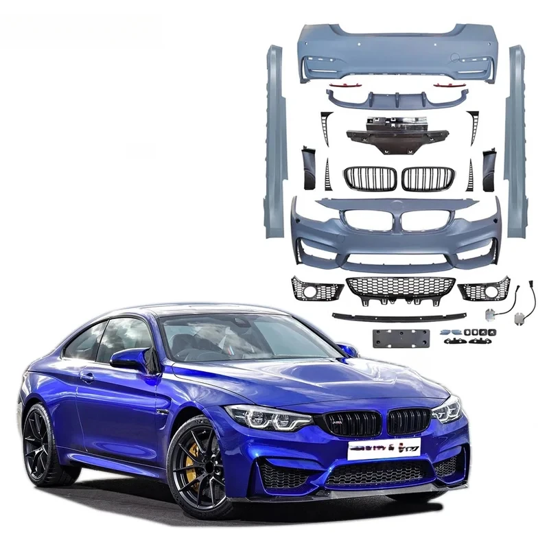 Auto Modification Conveion Body Kit 4 Series F32 F36 13-20 Update to M4 Style Front Rear Bumper Grille Side Skirt