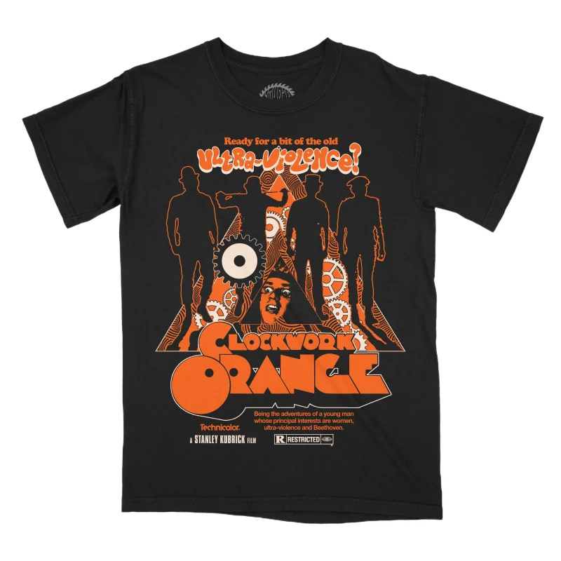

0423 Vintage 90's A Clockwork Orange Horror Gift t shirt 100% cotton Short Sleeve Graphic Clothes All size tops S-6XL