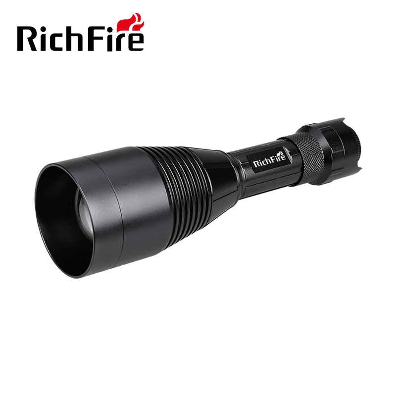 New Richfire Zooming Dimmable LED Flashlight Red/Green 800LM Torch Light by 18650 Battery for Camping,Hiking,Self Defense