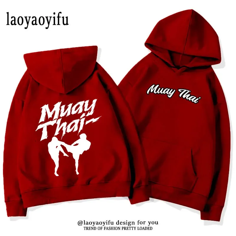 Muay Thai Men Pullover Hoodie Thailand Martial Art Sweatshirt Outdoor Boxing Wrestling Tracksuits Hoodies Autumn Unisex Clothes