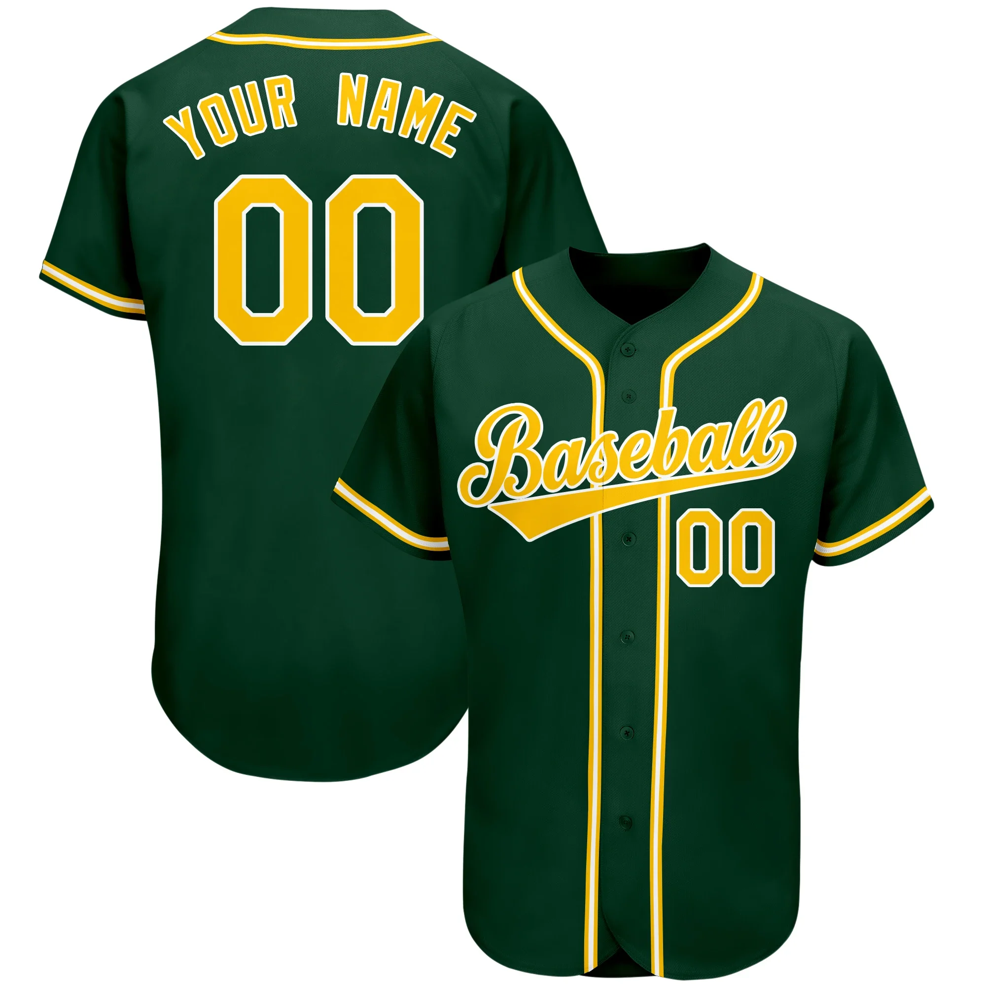 Uniforme de Equipe de Beisebol Personalizado, Treinamento da Equipe, Impressão, Adicionar Nome Próprio, Número, Softball Esportes, Branco, Verde, Homens, Senhoras, Crianças, Novo Estilo