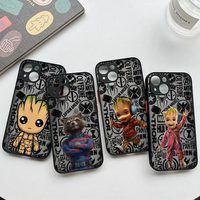 Marvel Baby Iam Groot Rocket Raccoon Phone Case For iPhone 16 ProMax 14 13 12 11 16 Plus Mini 15 Pro Max Fundas Matte Back Cover