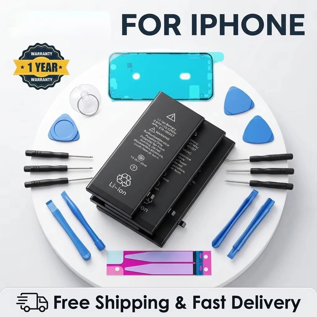 Phone Battery For iPhone 7 8Plus X XR XS Max 11 12 Pro 13 14 Plus 5 6S 2024 New Replacement Bateria