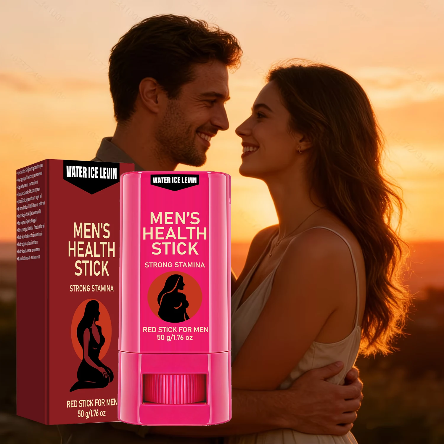 WATER ICE LEVIN Men Skin Care Stick 50g, Collagen Infused Moisturizing Firming Cream Stick For Daily Body Skin Care