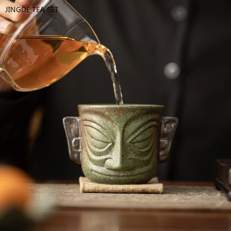 Kiln Change Coarse Pottery Master Cup Handmade Custom Beauty Tea Cup Retro Ceramic Tea Accessories Tradition Zen Teacup