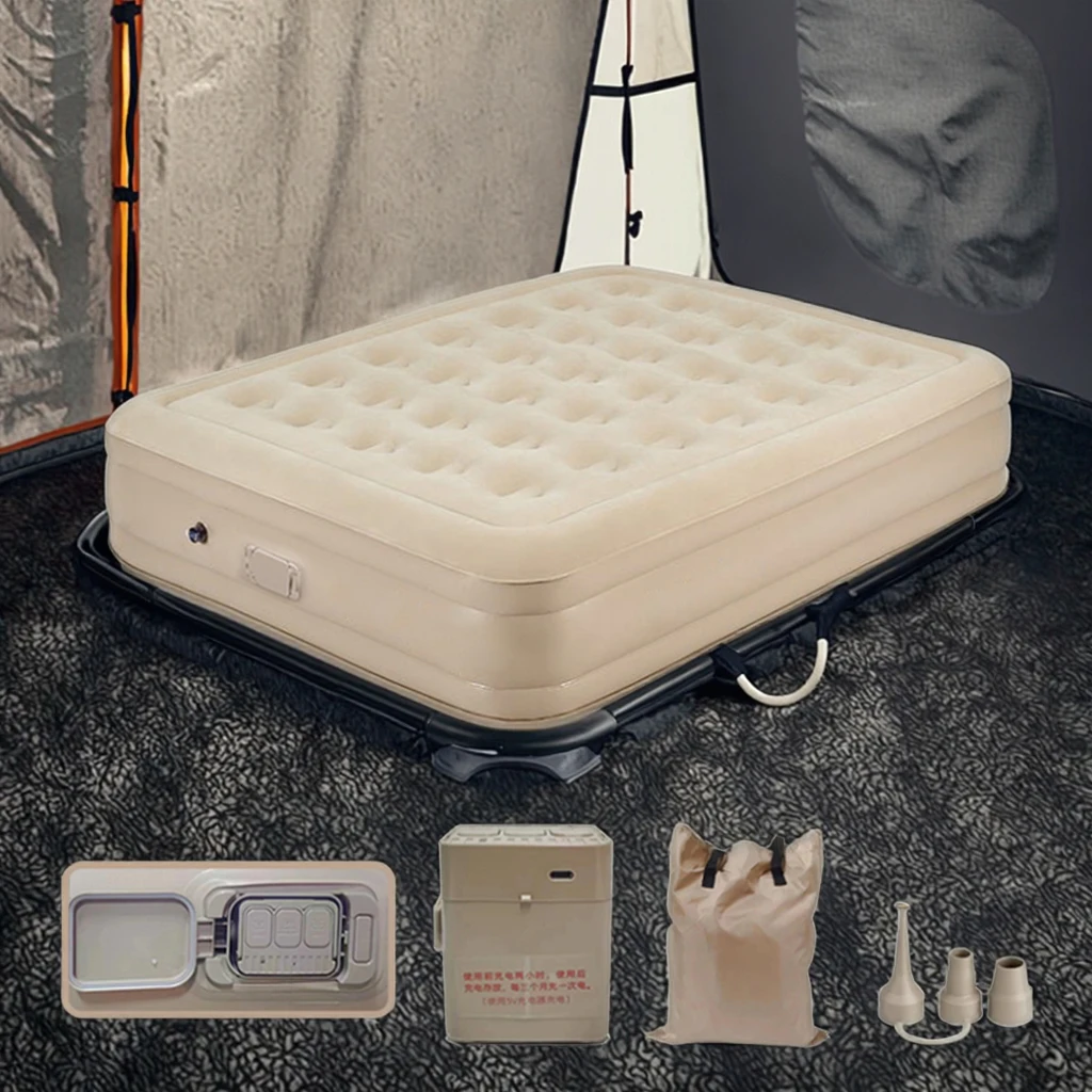 Przenośny, składany materac dmuchany z pompką o nowoczesnym designie do domowego szpitala lub domu na kempingu oraz dostępu dla gości