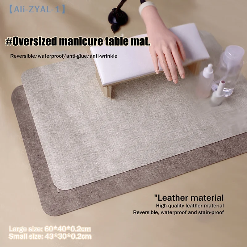 【ZYAL-1】1Pcs Nail Art Table Mat Soft Foldable Manicure Hand Rest Pad Waterproof Scratch Easy-Clean Office Desk Mat Leather Pads