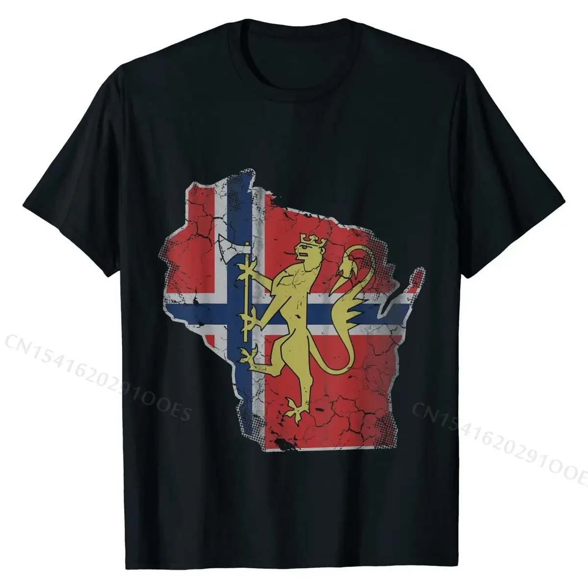 Wisconsin Norwegian Heritage Norway Norge T-Shirt T Shirt Print Newest Youth Tops Shirts Print Cotton