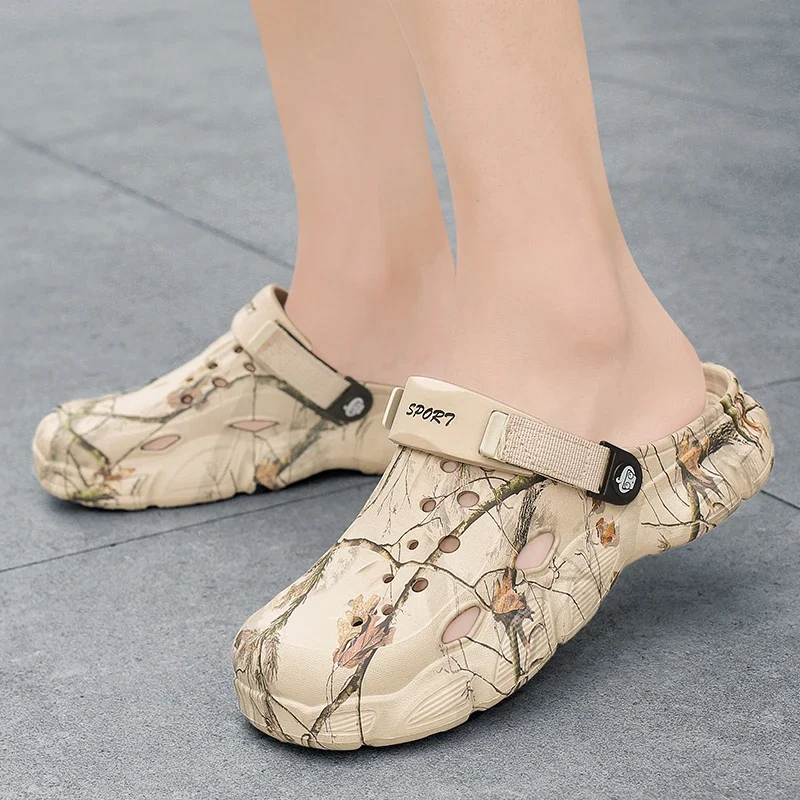 2025 الصيف الرجال الصنادل أحذية الحديقة المنزلية الجديدة مريحة وخفيفة الوزن شبشب رجالي عدم الانزلاق لينة أسفل الوجه بالتخبط الصنادل #2