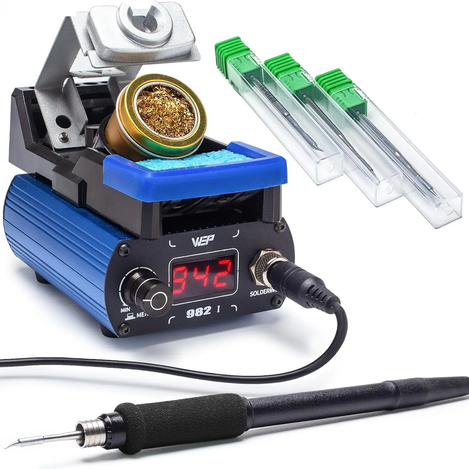 982-I Precision Soldering Iron Station With Temperature Control, Preset Channels, °C-°F Conversion, Sleep Mode, Automatic