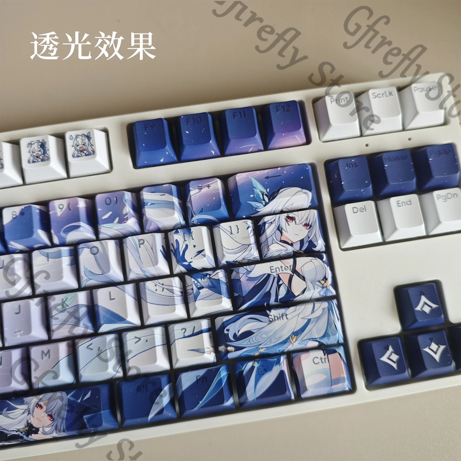Genshin Impact Skirk Topi Keyboard Anime Keypad Mesin Komputer Keycap Kforce Dekorasi Cosplay Rekan Kerja Elemen Kuadrat Ambitus