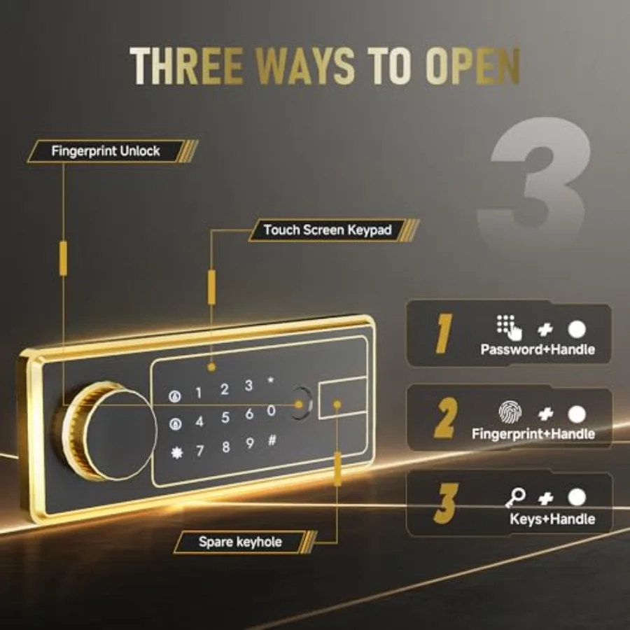 10-12 cofres para armas, cofres seguros para rifle, para casa, rifle e pistolas, seguro para arma longa para folga de rifle, seguro com teclado digital a