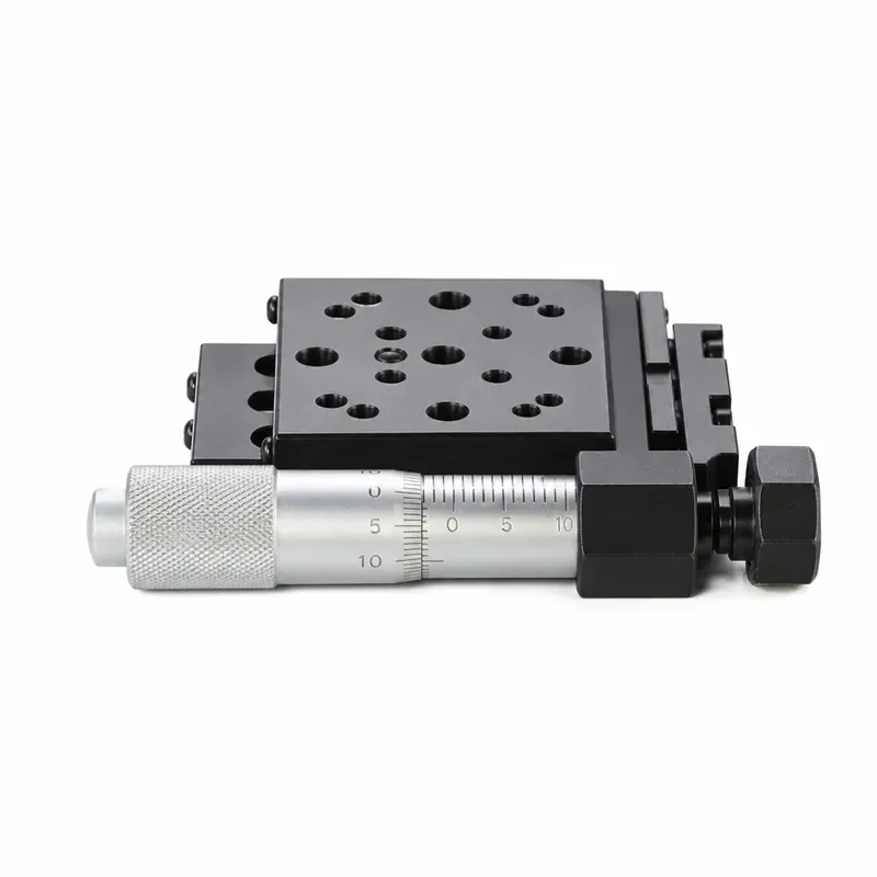 Mini Manual Linear Translation Stage Side Drive Micrometer Head Optical Linear Slide 13mm Travel High Precision Positioning