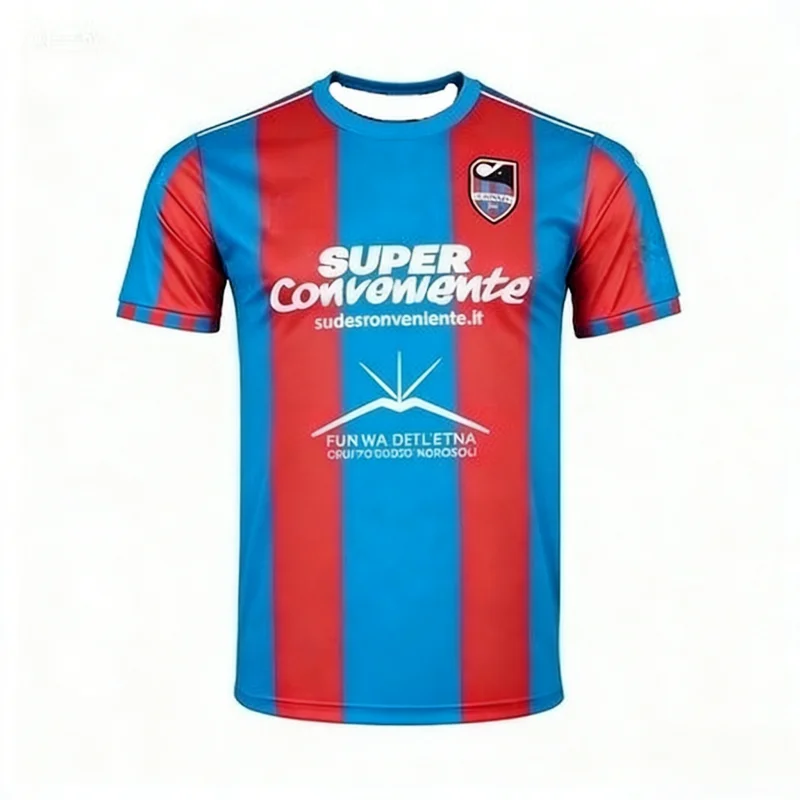 

Новая футбольная футболка Catania 2026 Season Away для мужчин и женщин, быстросохнущая, дышащая, для активного отдыха, спортивная, семейная, детская