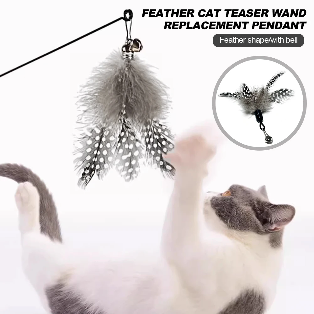 5pcs Handfree Feather Cat Wand with Bell Powerful Suction Cup Interactive Toys for Cats Kitten Hunting Exercise Pet Products