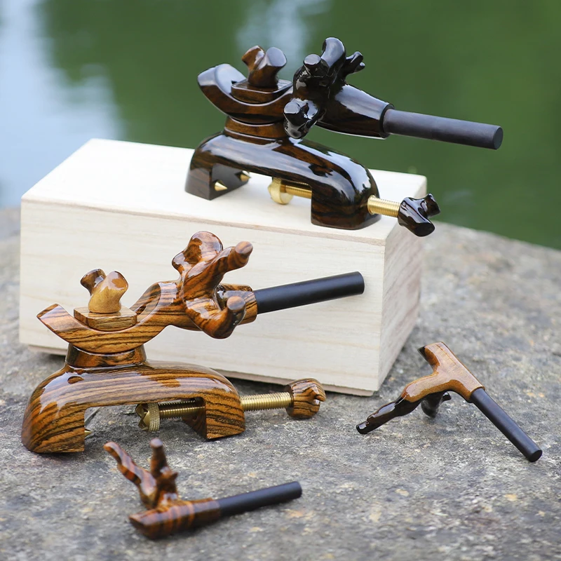 Bla سحب خشبي ربط قضيب حامل مجموعة الخشب الحقيقي ربط قضيب Braet اليدوية الخشب حامل القطب Linnhue في الهواء الطلق كام والعتاد