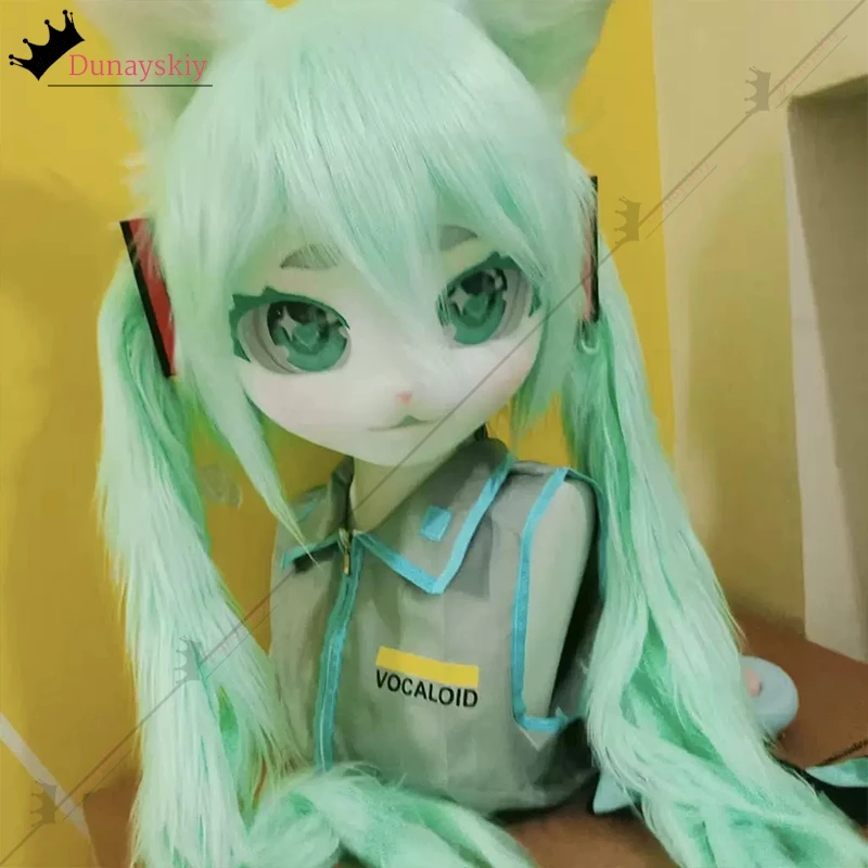 Furry Hatsune MIKUUU Cosplay Mask Kemono Head Custom Fursuit Headsets Paw Comiket Cosplay Costumes Performance Prop