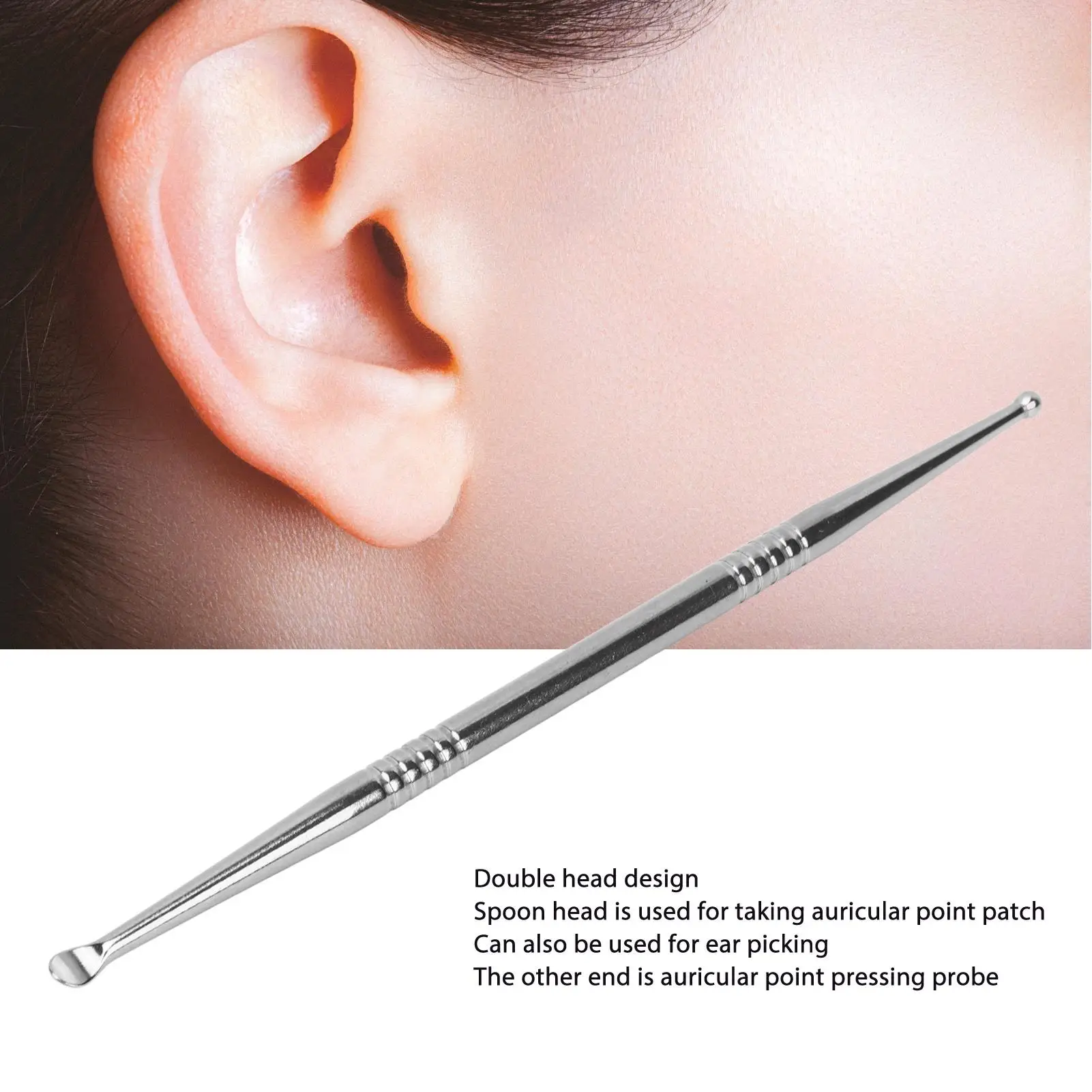 Ergonomic Double-Ended Ear Acupuncture Massage Tool - for home for treatment Point Probe