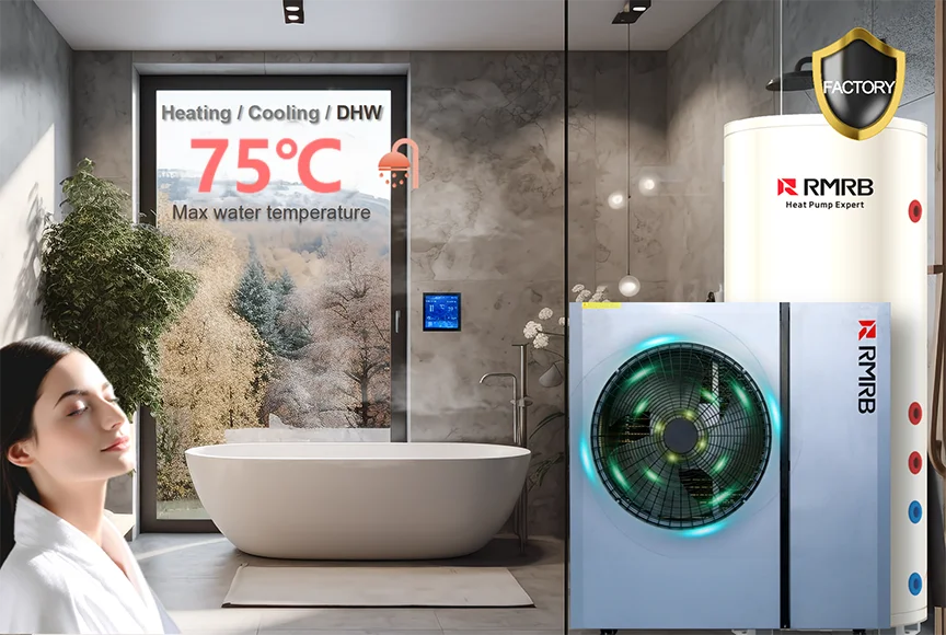 scroll compressor DC frequency conversion integrated air-to-water heat pump WiFi control heating and cooling
