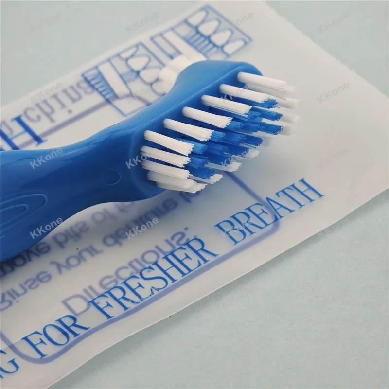 50Pcs Denture Cleaning Brush Dual Heads Multi-Layered Bristles Gum Cleaner For Men Women False Teeth Oral Cleaning Tools